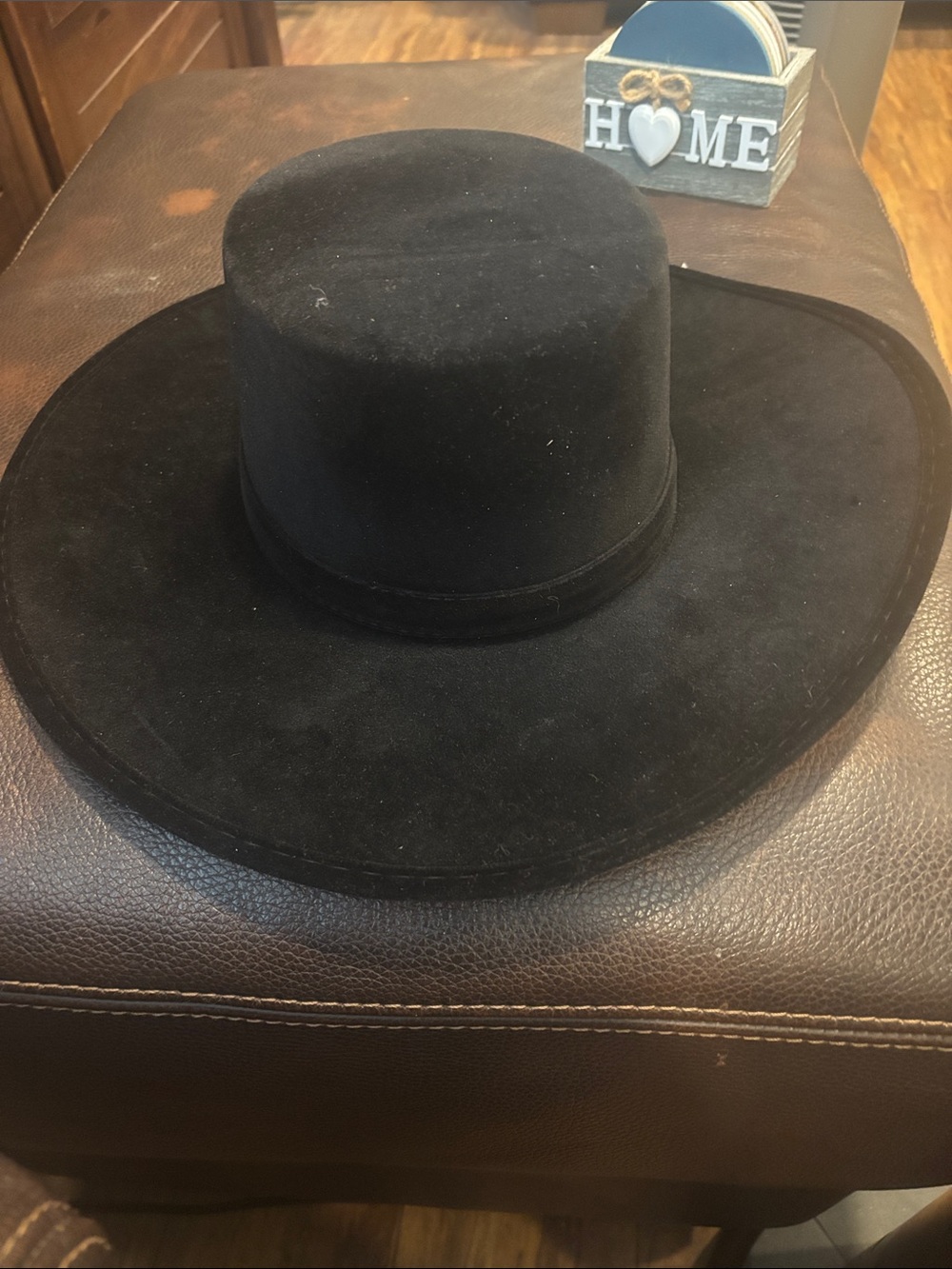 Spirit Black Wide-Brim Felt Ranch Hat Men or Women